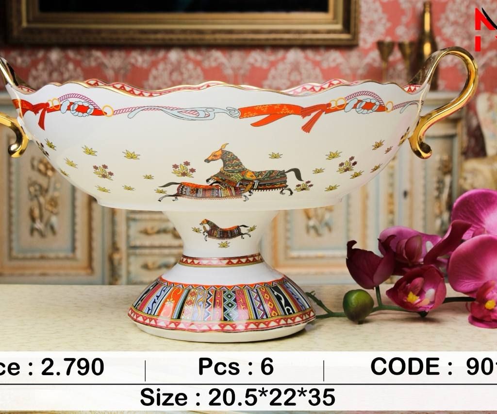 کشکول کلاسیک بیضی پایه دار