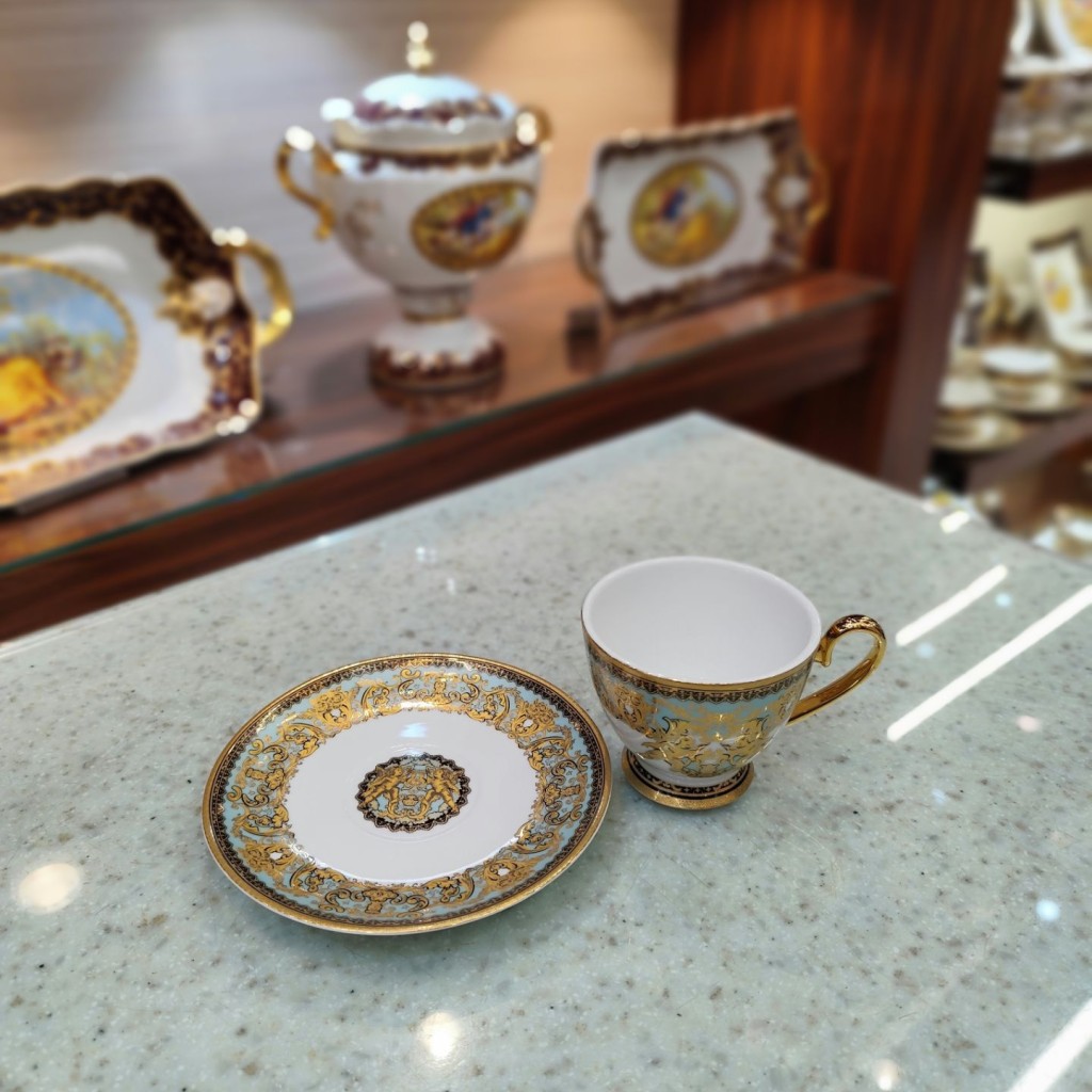 چای خوری طرح آنجل فیروزه ای7049