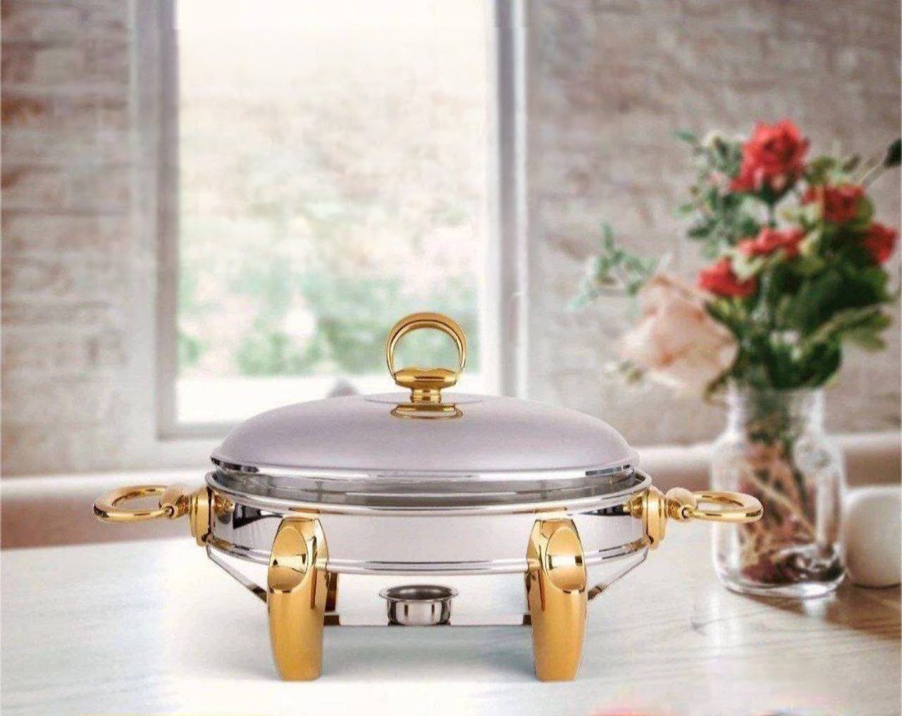 سوفله بیضی کوچک استیل طلایی NTC302