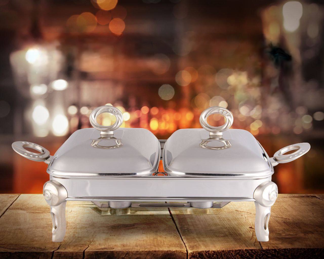 سوفله دوقلو ساده استیل حلقه طلایی NTC13610