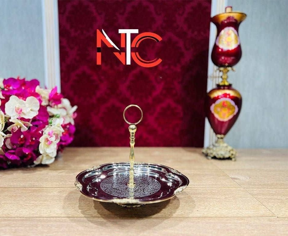 شیرینی  خوری دسته بلند استیل برنج82149