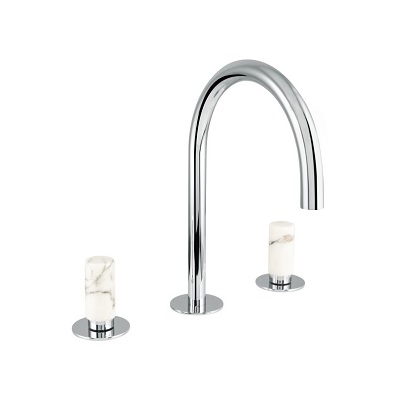 شیر روشویی سه تکه با دسته مرمر سفید بانیو دیزاین (BAGNODESIGN) مدل Sestriere