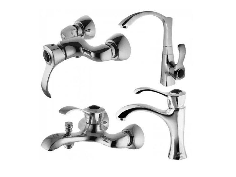 ست چهار تکه شیرآلات درخشان مدل رزکات