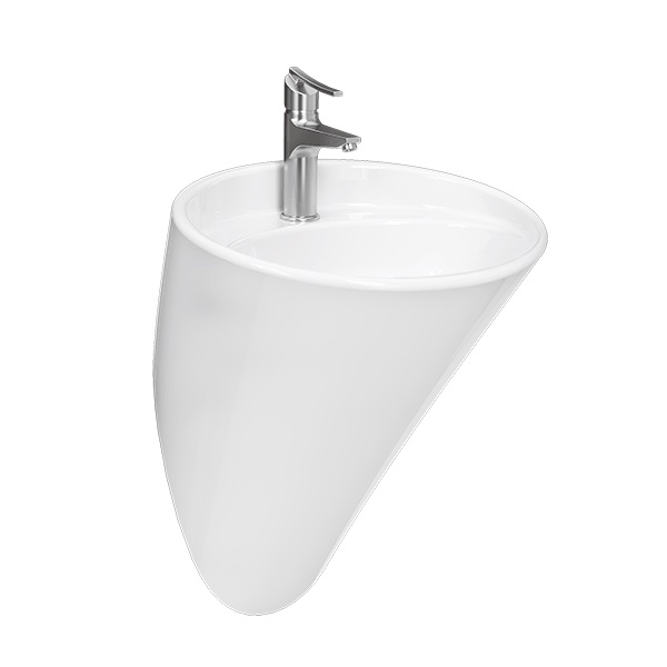 روشویی دیواری (نیم پایه) چینی کرد مدل فلوریا