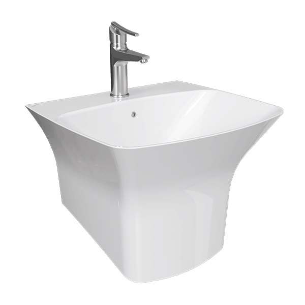 روشویی دیواری (نیم پایه) چینی کرد مدل آرتا