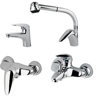 ست 4 تکه شیر آلات کاویان مدل پارمیس کروم