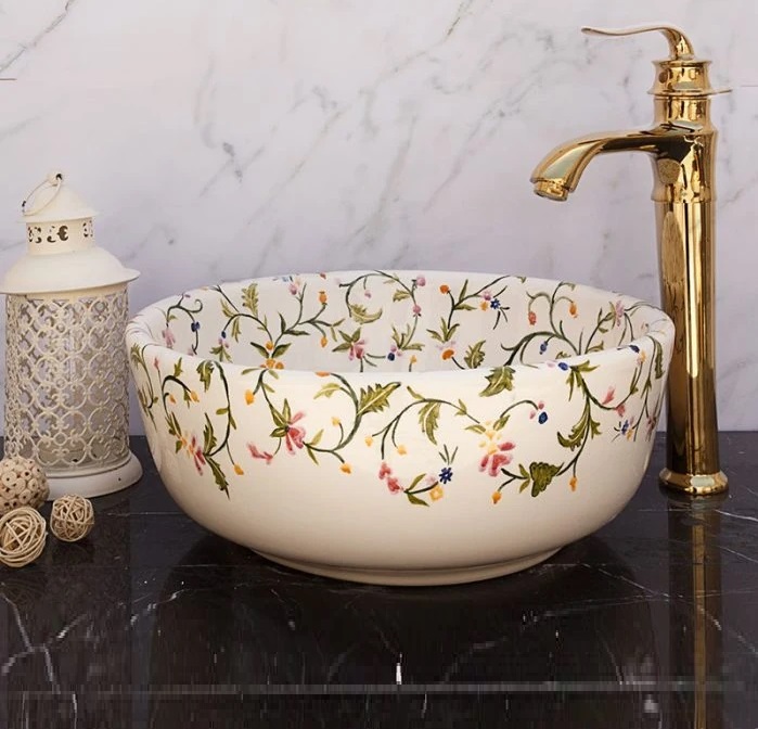 کاسه روشویی طرحدار سنتی سرامیکی  مدل N382414