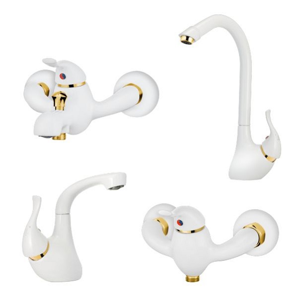 ست 4 تکه شیر آلات کاویان مدل بیتا سفید