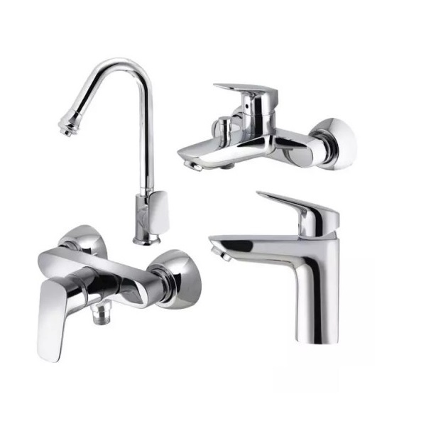 ست چهار تکه شیرآلات درخشان مدل هانس