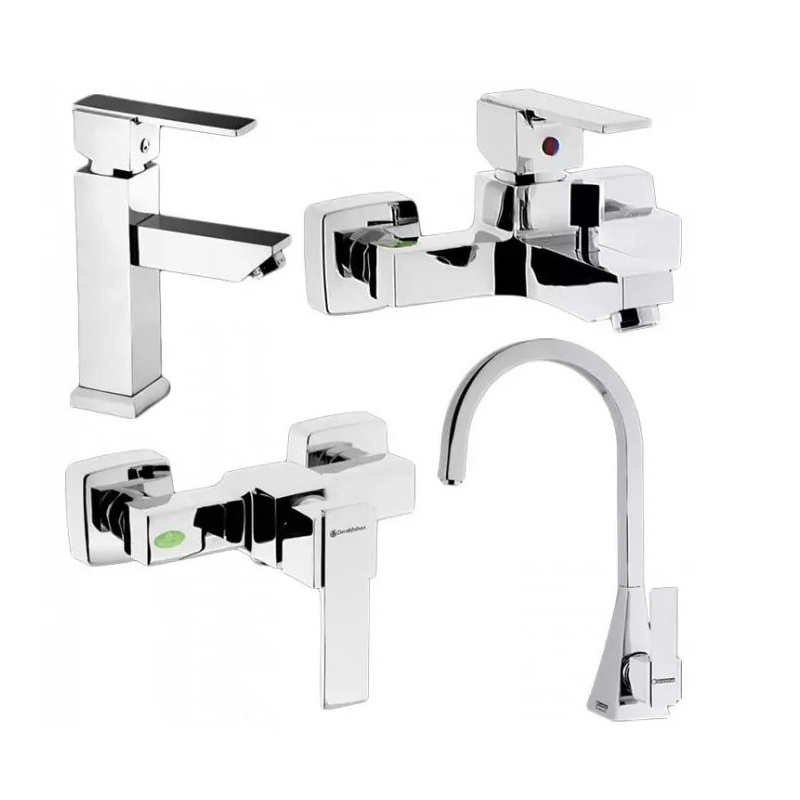 ست چهار تکه شیرآلات درخشان مدل رومانسون (نادیا)