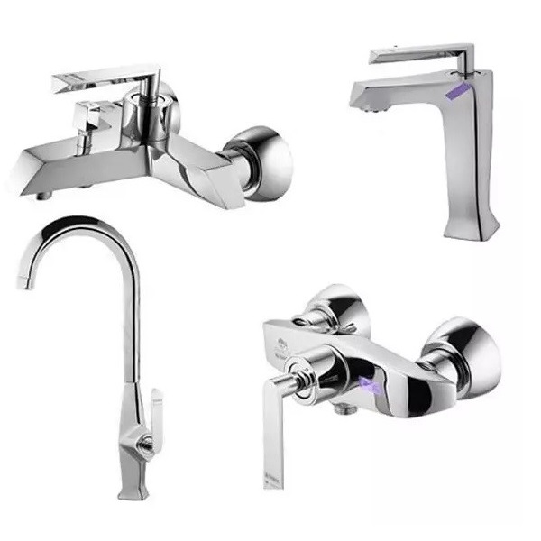 ست چهار تکه شیرآلات درخشان مدل برک