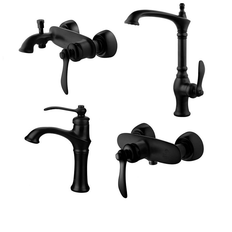 ست 4 تکه شیرآلات درخشان مدل لوتوس