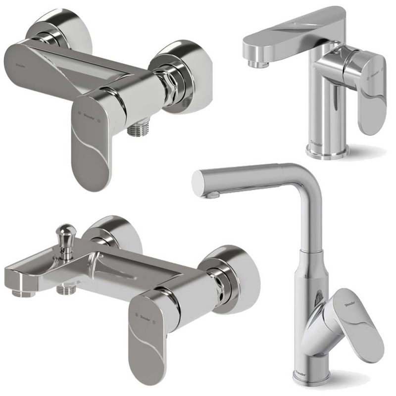 ست 4 تکه شیرآلات شودر مدل اسمارت