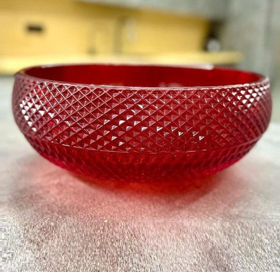 کاسه روشویی کریستال قرمز وارداتی