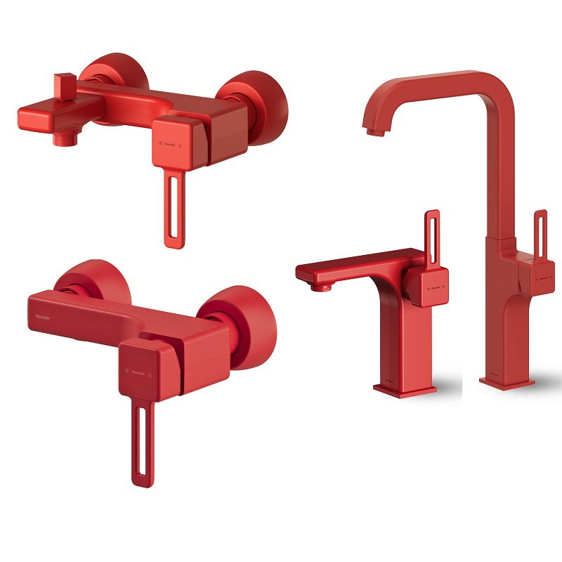 ست شیرآلات شودر مدل میشل قرمز