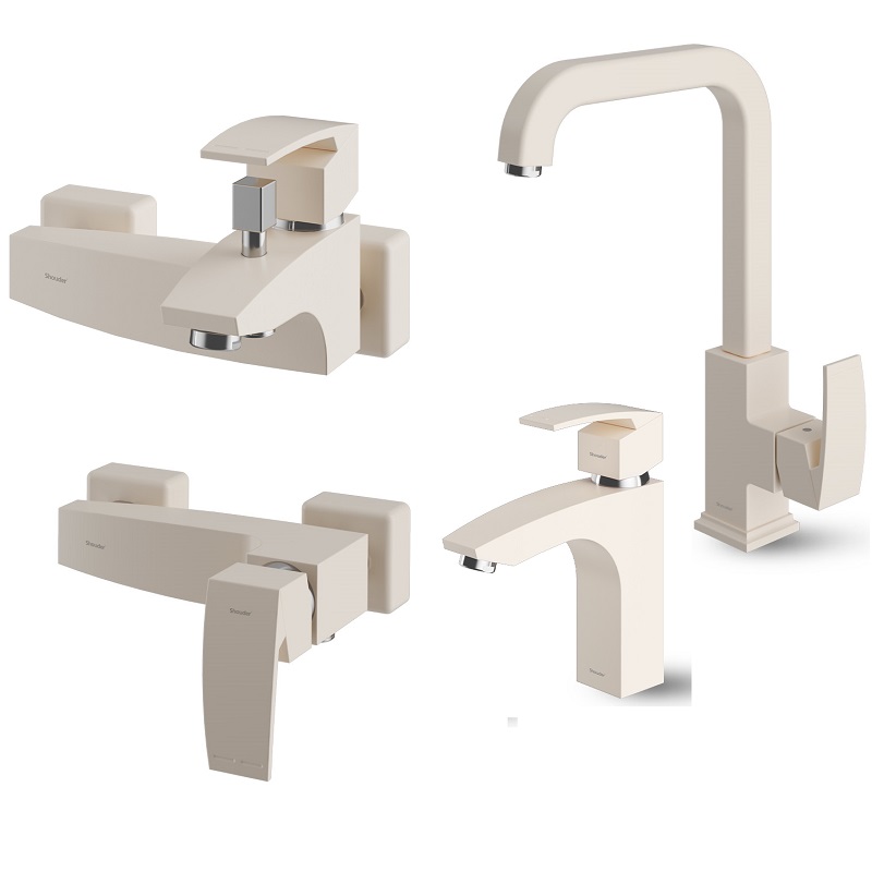 ست 4 تکه شیرالات شودر مدل باواریا شیری