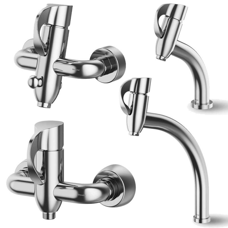 ست 4 تکه شیرآلات شودر مدل دانته کروم