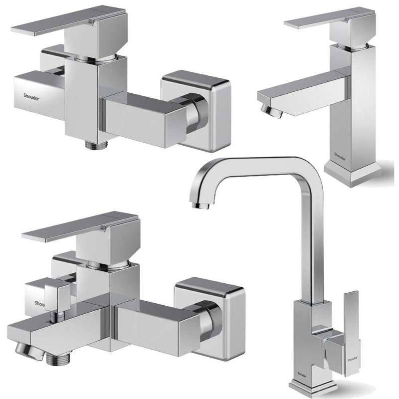 ست 4 تکه شیرآلات شودر مدل شارپ