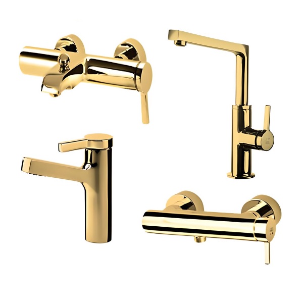 ست 4 تکه شیرآلات kwc مدل آوا طلایی