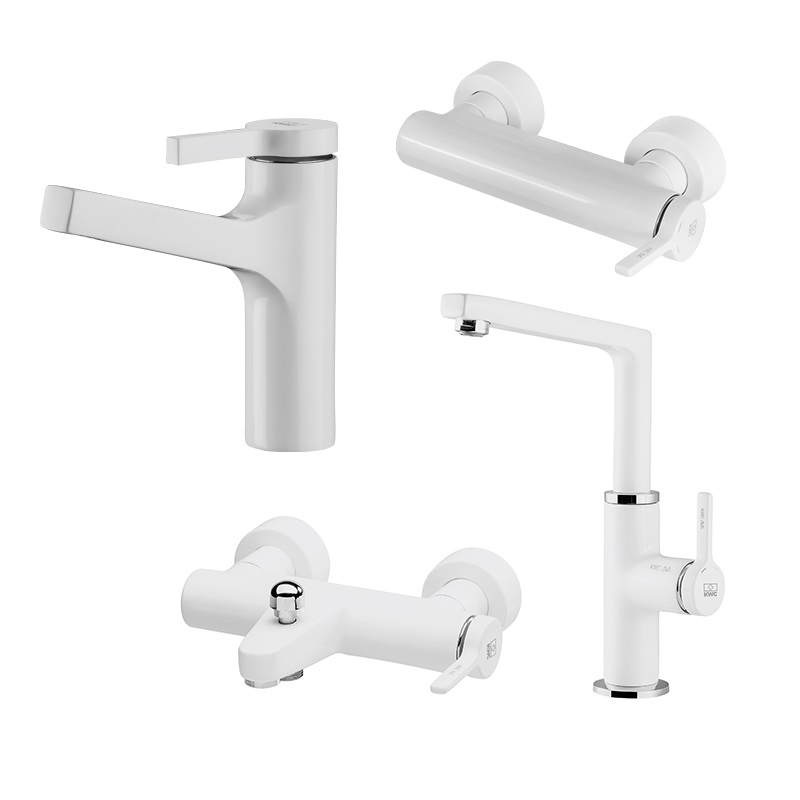 ست 4تیکه شیرالات kwc مدل آوا سفید