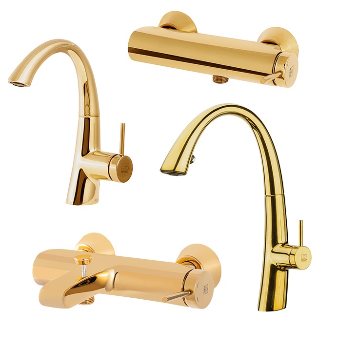 ست شیرآلات kwc مدل زو Zoe طلایی