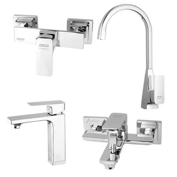 ست 4 تکه شیرآلات درخشان مدل سوپر فلت