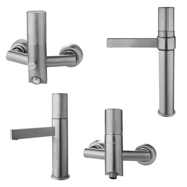 ست 4 تکه شیرآلات درخشان مدل کوپر کروم مات