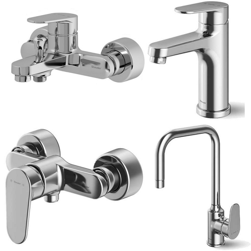 ست 4 تکه شیر آلات شودر مدل آلپ کروم