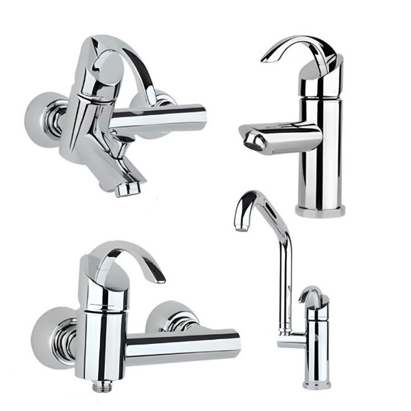 ست چهار تکه شیرآلات راسان مدل تیتانیوم