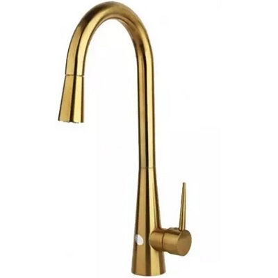 شیر ظرفشویی شلنگدار راسان مدل سارینا طلا مات