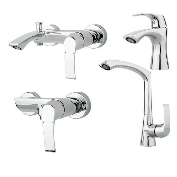 ست 4 تکه شیرآلات راسان مدل لوتوس