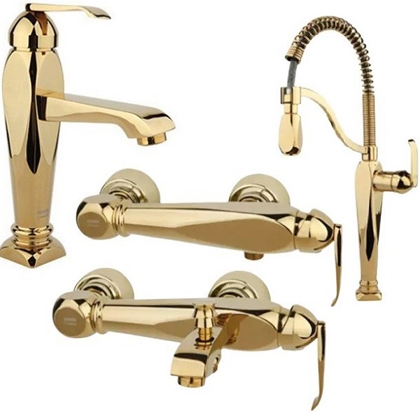 ست 4 تکه شیرآلات راسان مدل آلیس طلایی