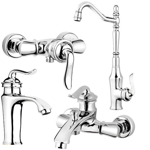 ست 4 تکه شیر آلات کاویان مدل دیبا سفید