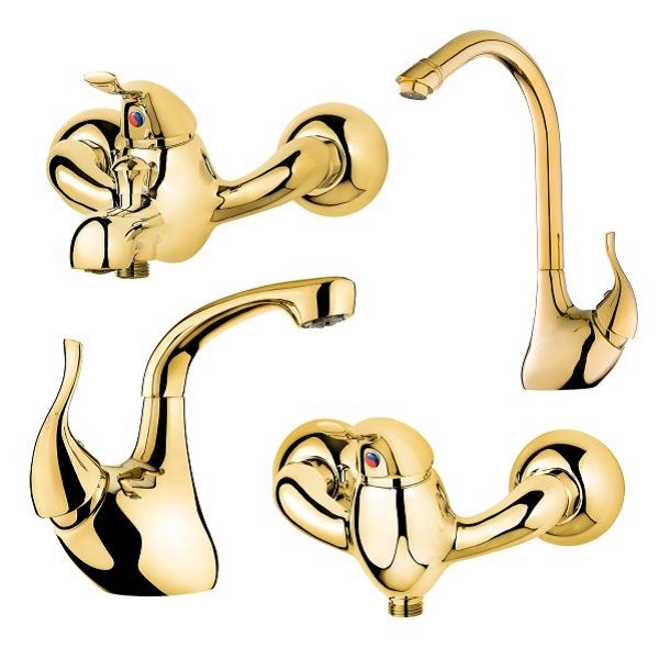 ست 4 تکه شیر آلات کاویان مدل بیتا طلابراق