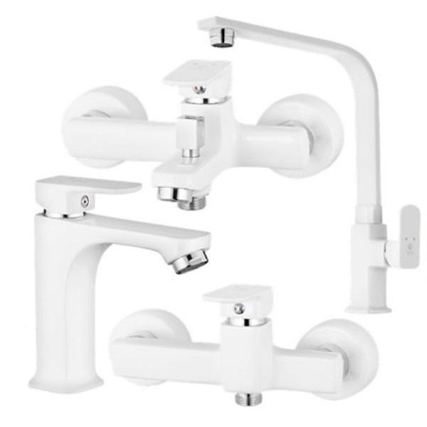 ست 4 تکه شیر آلات کاویان مدل نیلا سفید