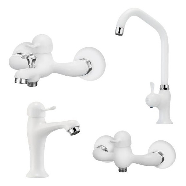 ست 4 تکه شیر آلات کاویان مدل تیدا سفید