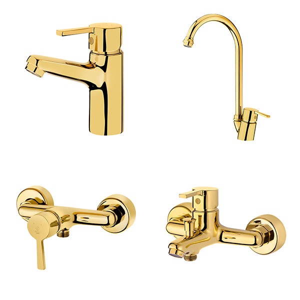 ست 4 تکه شیر آلات کاویان مدل آراز طلایی