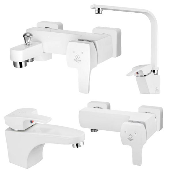 ست 4 تکه شیر آلات کاویان مدل آرتا سفید