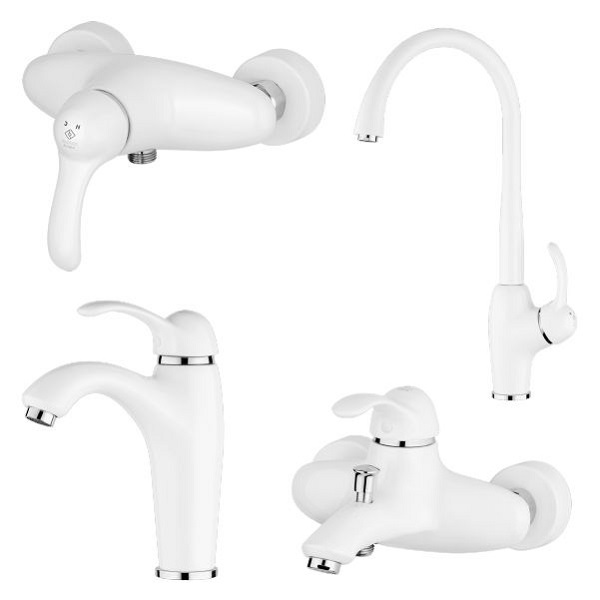 ست 4 تکه شیر آلات کاویان مدل وندا سفید