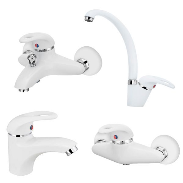 ست 4 تکه شیر آلات کاویان مدل آروشا سفید