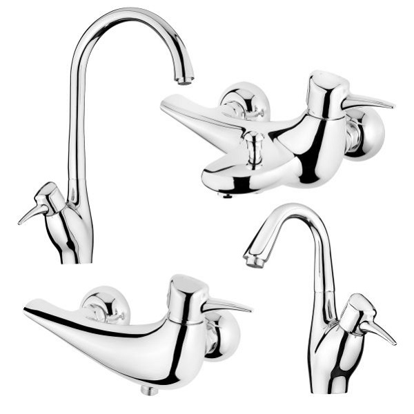 ست 4 تکه شیر آلات کاویان مدل توکا کروم