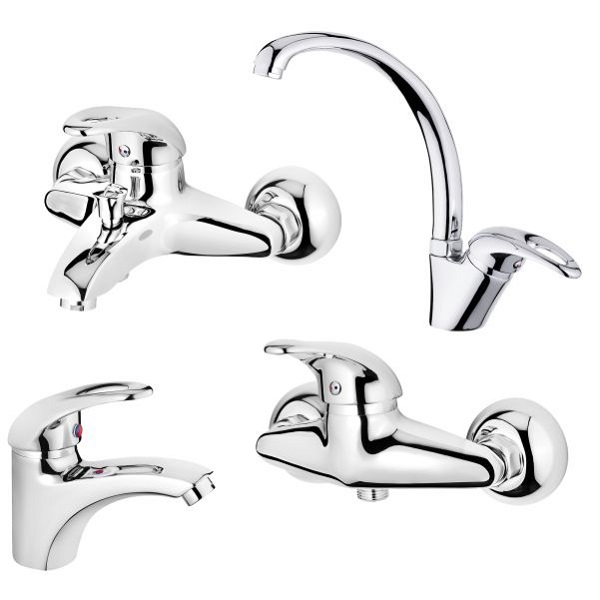 ست 4 تکه شیر آلات کاویان مدل آروشا کروم