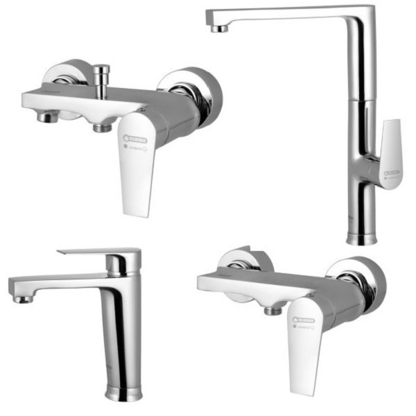 ست 4 تکه شیرآلات درخشان مدل کادیا