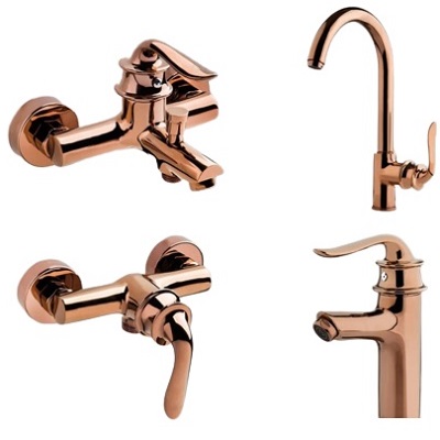 ست 4 تکه شیرآلات KIG مدل کوانتوم رزگلد