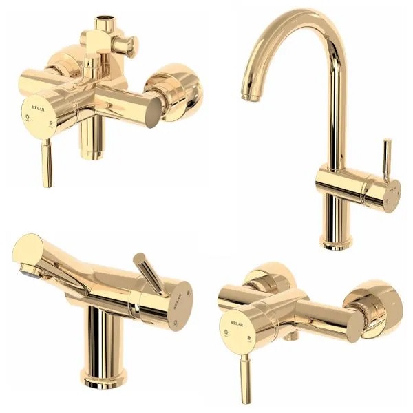 ست 4 تکه شیرآلات کلار مدل آبشار طلایی