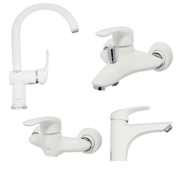 ست 4 تکه شیرآلات کلار مدل دریا سفید