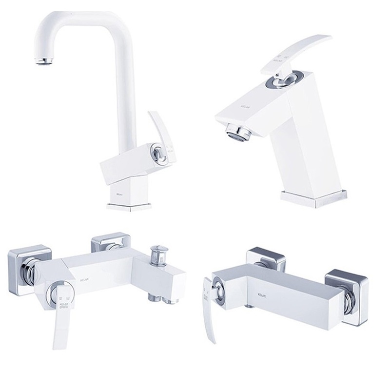 ست 4 تکه شیرآلات کلار مدل سوپرفلت سفید