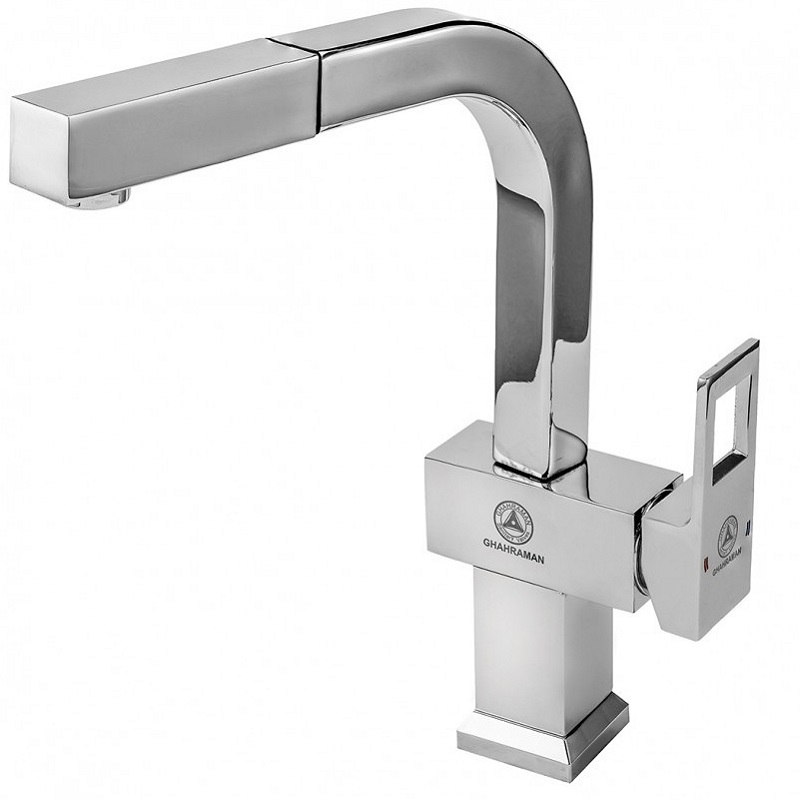 شیر ظرفشویی شلنگدار قهرمان مدل فلت رویال