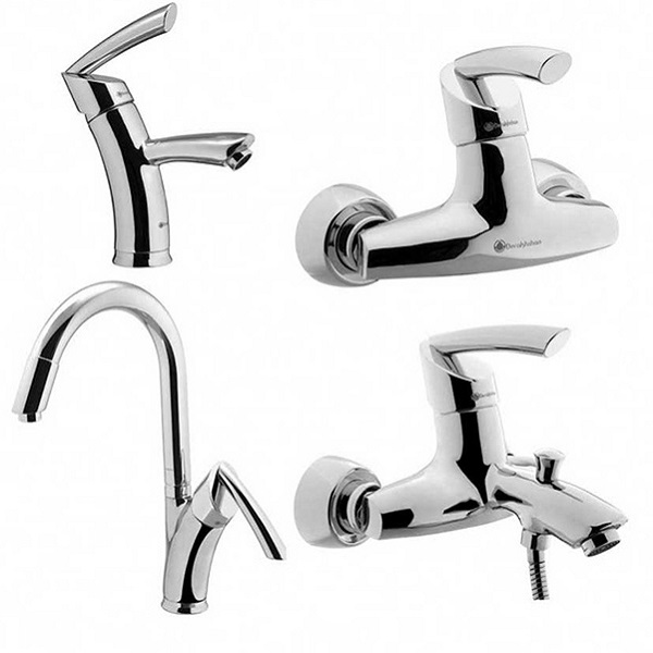 ست چهار تکه شیرآلات درخشان مدل تاپ