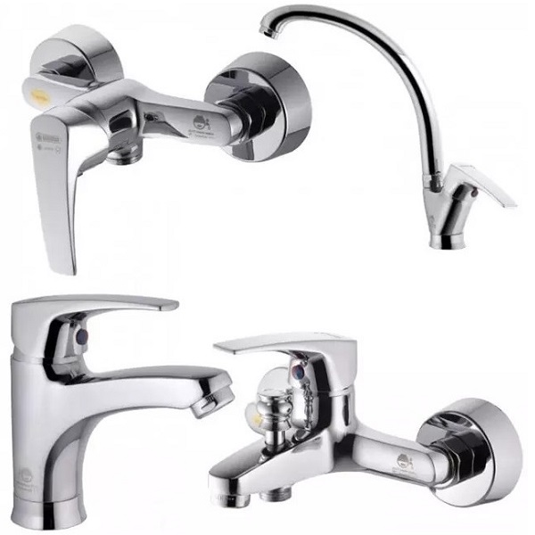 ست چهار تکه شیرآلات درخشان مدل لایت